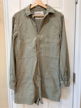 Frank & Eileen Sz M Olive Green Ireland Playsuit